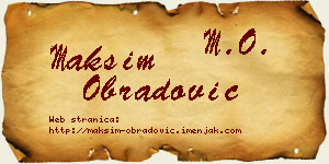Maksim Obradović vizit kartica